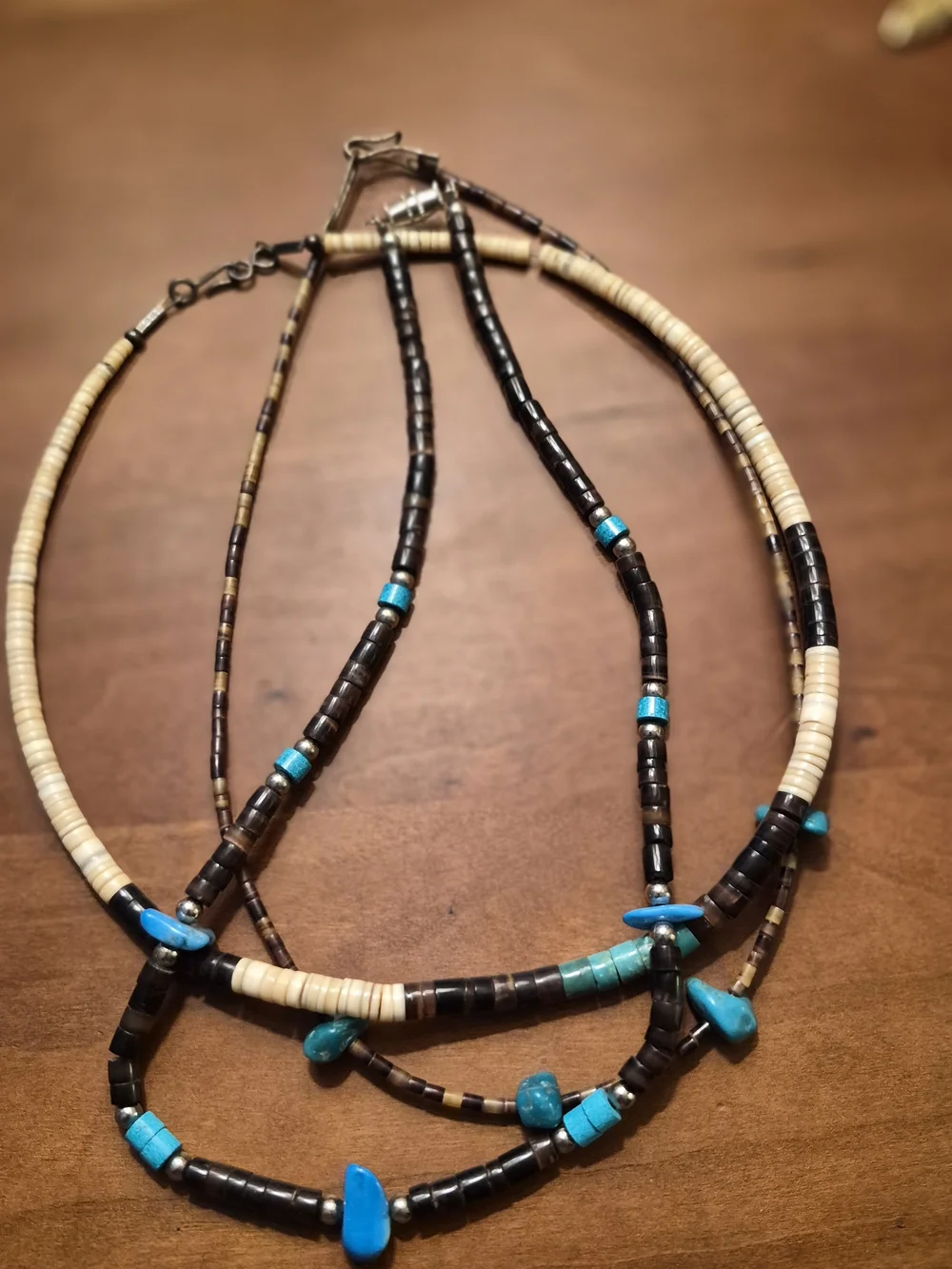 Puka Shell Turquoise and Brown Beaded Necklaces - Picture 1 of 13